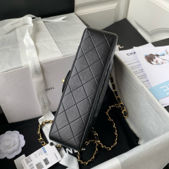 CHANEL Classic Flap Bag Grained Calfskin 23cm