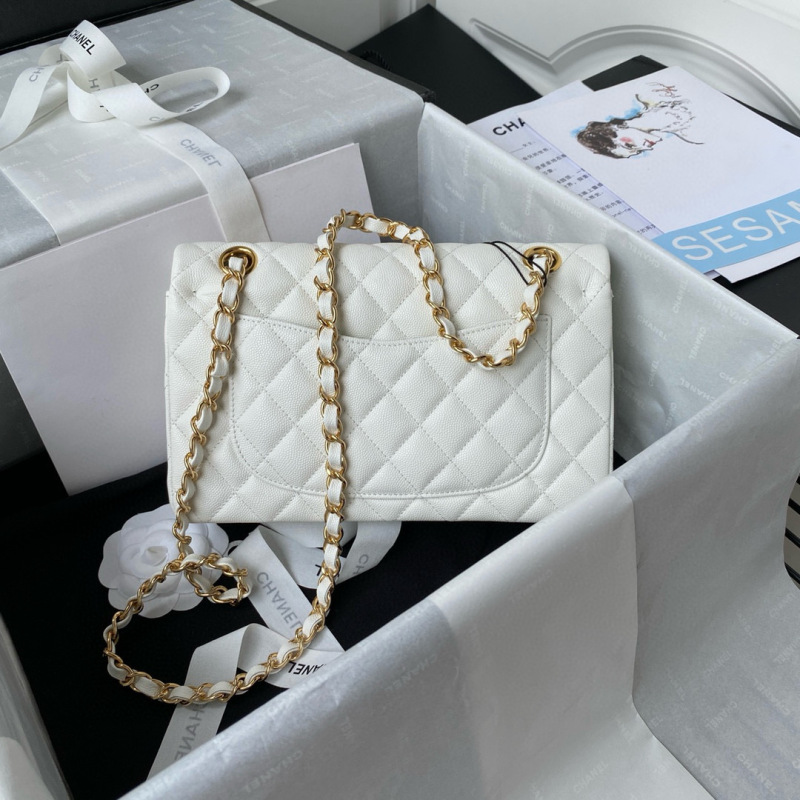 CHANEL Classic Flap Bag Grained Calfskin 23cm