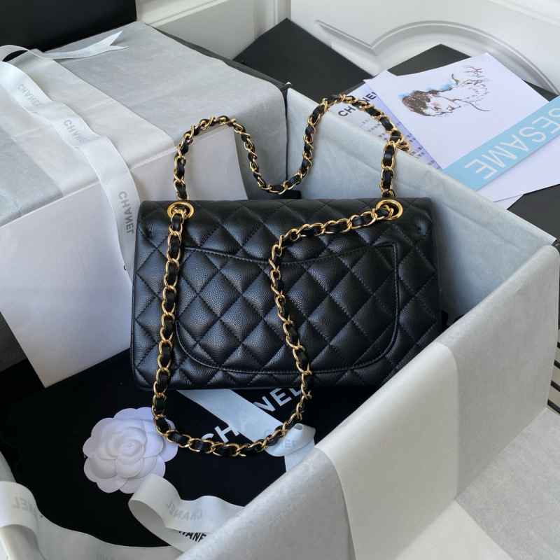 CHANEL Classic Flap Bag Grained Calfskin 23cm