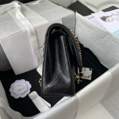 CHANEL Classic Flap Bag Grained Calfskin 23cm