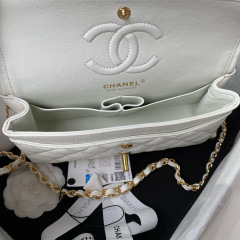 CHANEL Classic Flap Bag Grained Calfskin 23cm