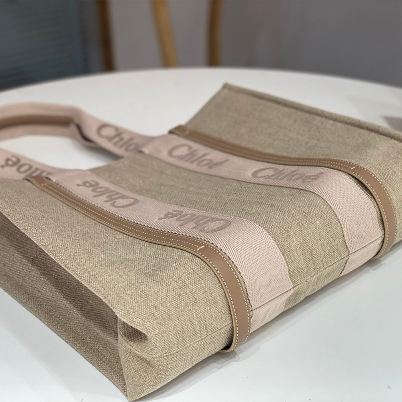 CHLOÉ LARGE TOTE BAG IN LINEN