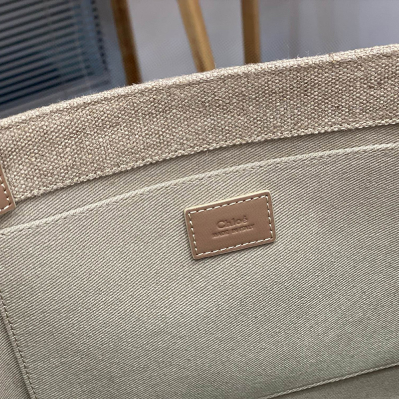CHLOÉ LARGE TOTE BAG IN LINEN