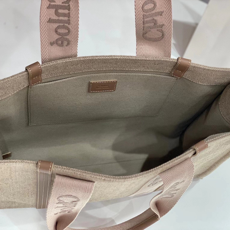 CHLOÉ LARGE TOTE BAG IN LINEN