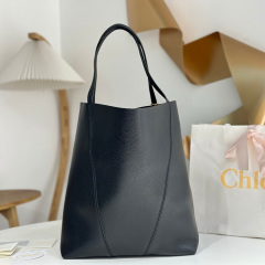 LARGE CHLOÉ SPIN TOTE BAG IN GRAINED LEATHER
