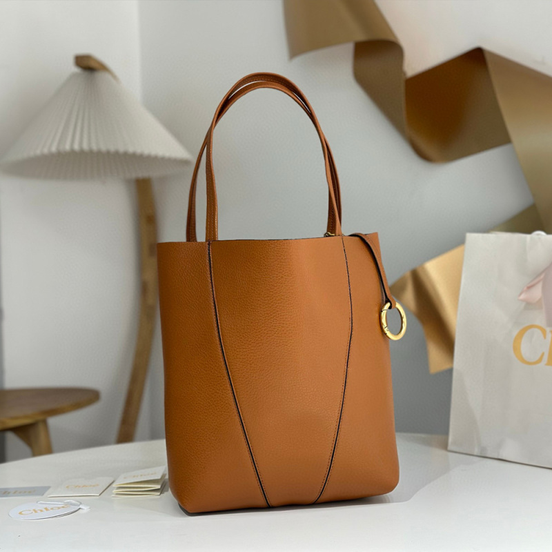 CHLOÉ SPIN TOTE BAG IN GRAINED LEATHER