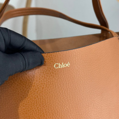 LARGE CHLOÉ SPIN TOTE BAG IN GRAINED LEATHER