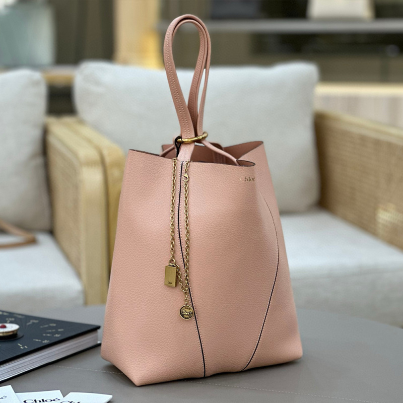 CHLOÉ SPIN TOTE BAG IN GRAINED LEATHER