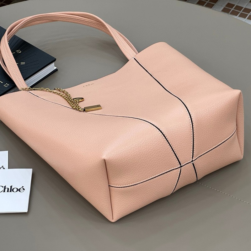 CHLOÉ SPIN TOTE BAG IN GRAINED LEATHER