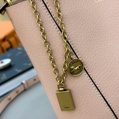 CHLOÉ SMALL CHLOÉ SPIN TOTE BAG IN GRAINED LEATHER