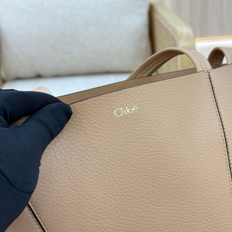 CHLOÉ SPIN TOTE BAG IN GRAINED LEATHER