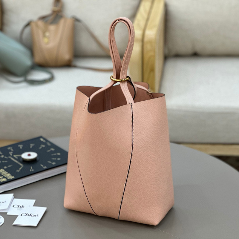 CHLOÉ SPIN TOTE BAG IN GRAINED LEATHER