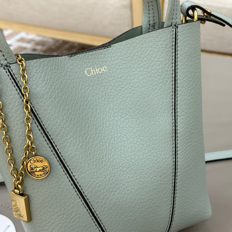 CHLOÉ SMALL CHLOÉ SPIN TOTE BAG IN GRAINED LEATHER