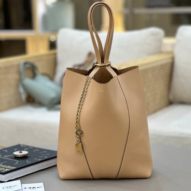 CHLOÉ SPIN TOTE BAG IN GRAINED LEATHER