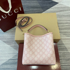 GUCCI GG Emblem small bucket bag