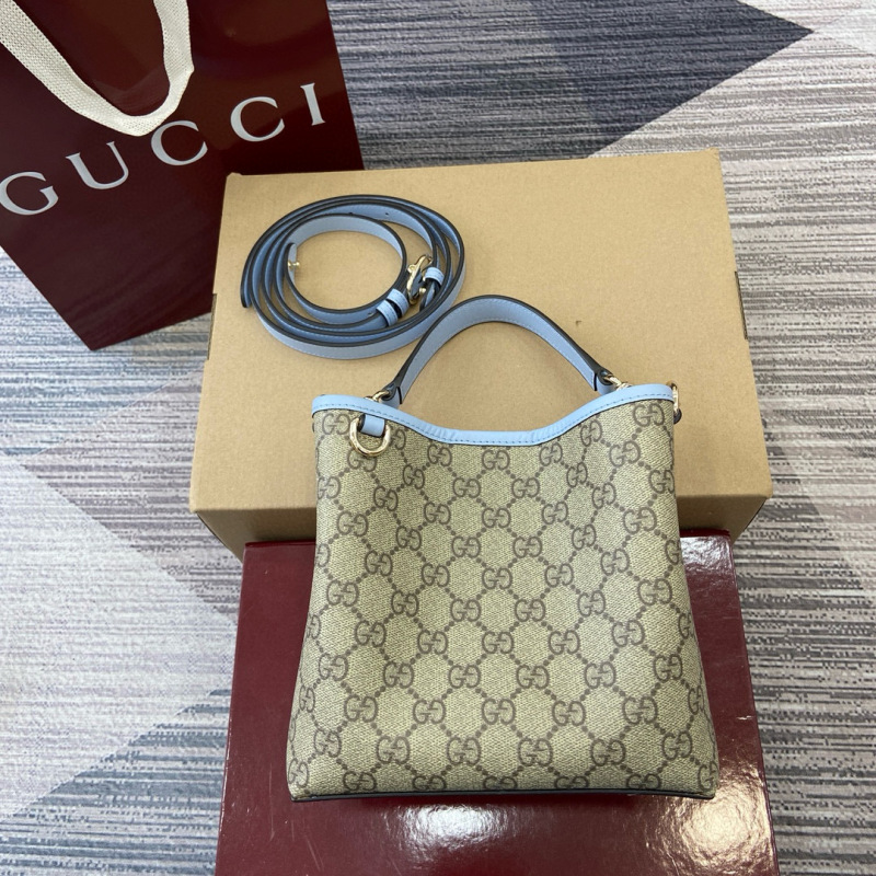 GUCCI GG Emblem small bucket bag