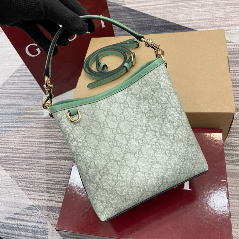 GUCCI GG Emblem small bucket bag