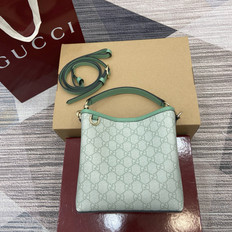 GUCCI GG Emblem small bucket bag