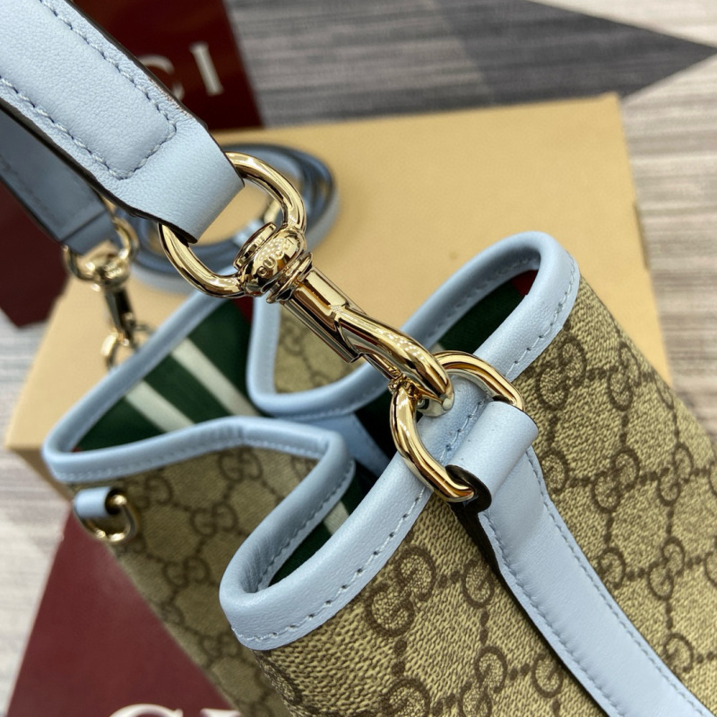 GUCCI GG Emblem small bucket bag