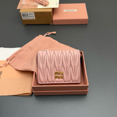 MIU MIU Small matelassé nappa leather wallet
