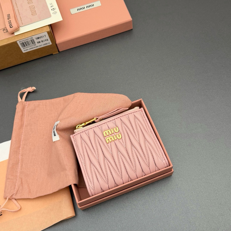 MIU MIU Matelassé nappa leather small wallet