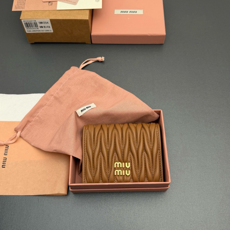MIU MIU Small matelassé nappa leather wallet