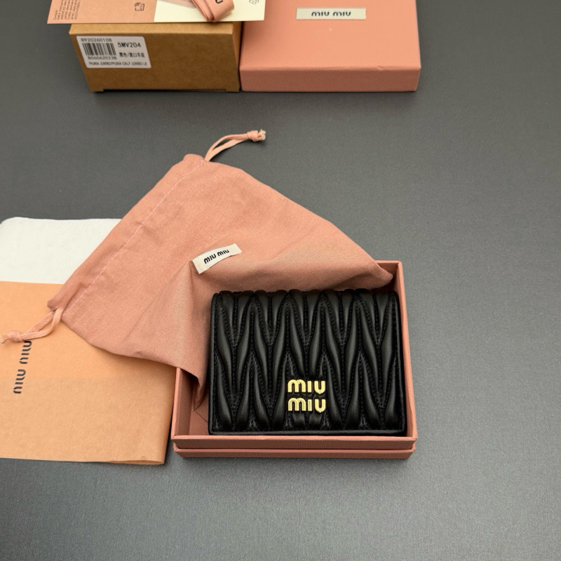 MIU MIU Small matelassé nappa leather wallet