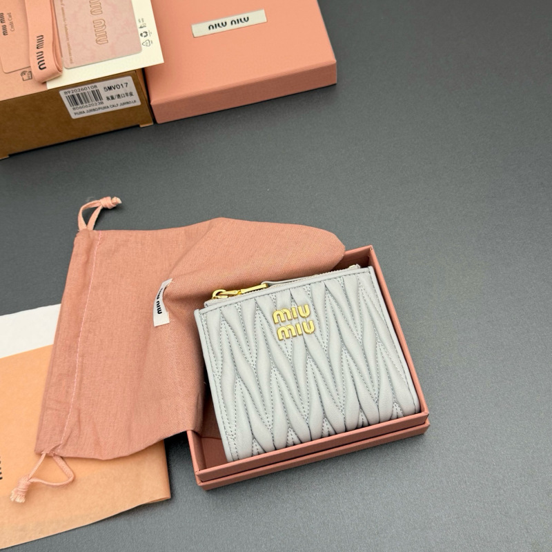 MIU MIU Matelassé nappa leather small wallet
