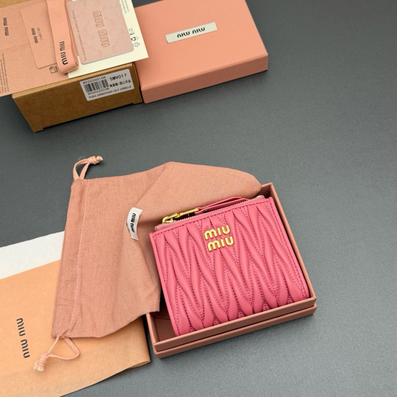 MIU MIU Matelassé nappa leather small wallet