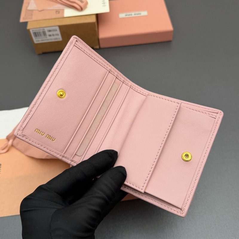 MIU MIU Small matelassé nappa leather wallet