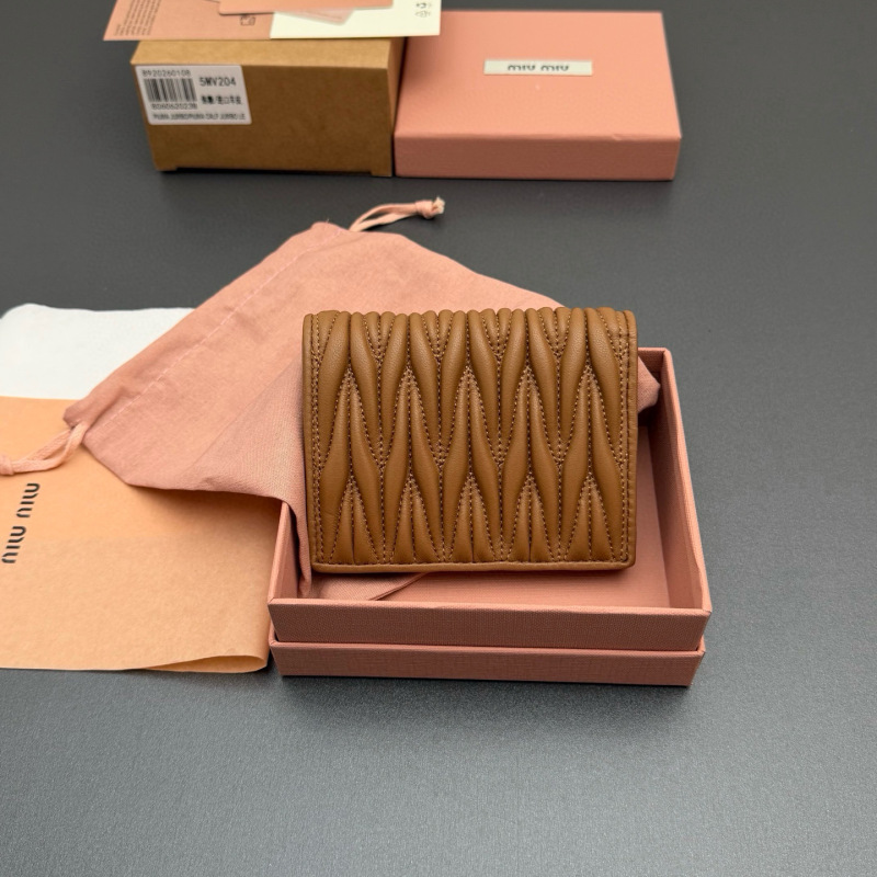 MIU MIU Small matelassé nappa leather wallet