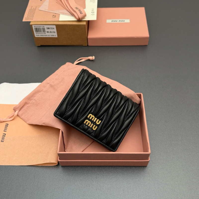 MIU MIU Small matelassé nappa leather wallet