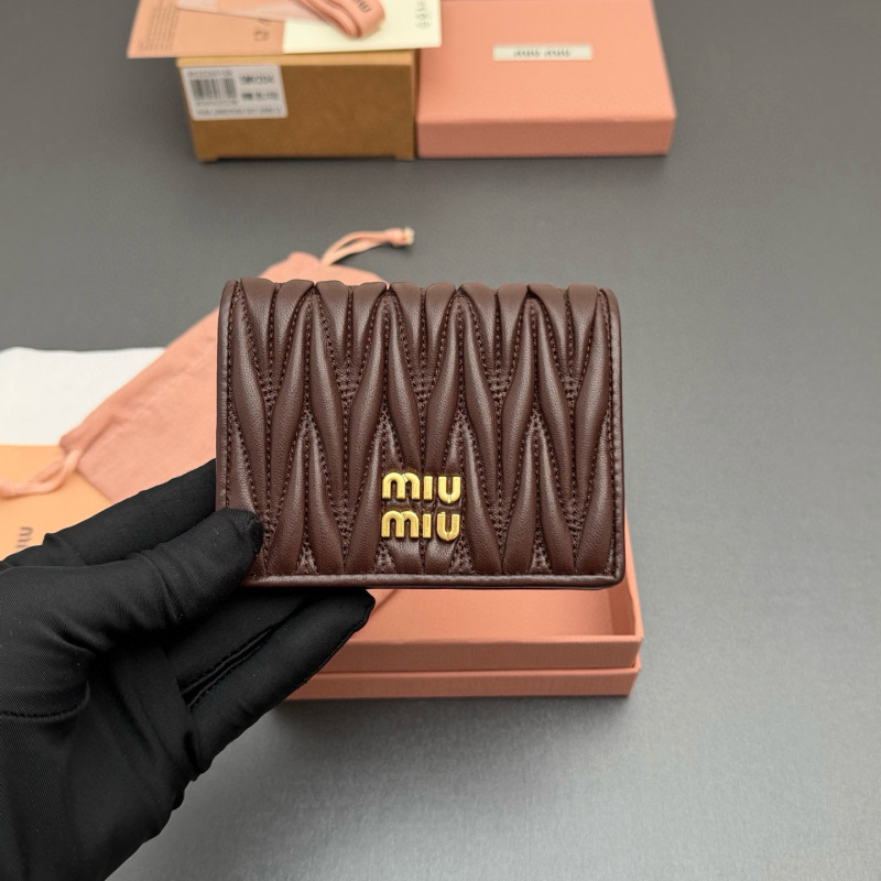 MIU MIU Small matelassé nappa leather wallet