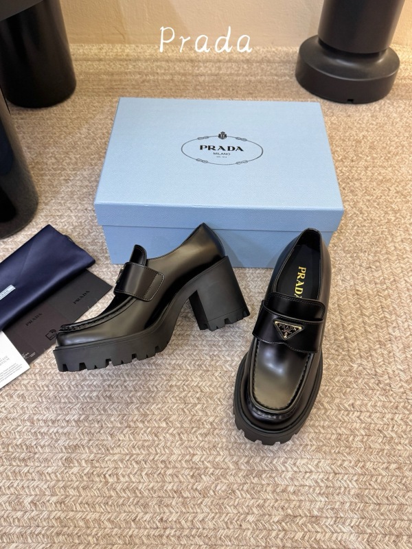 PRADA Thick soled loafers with thick heels (8.5cm)