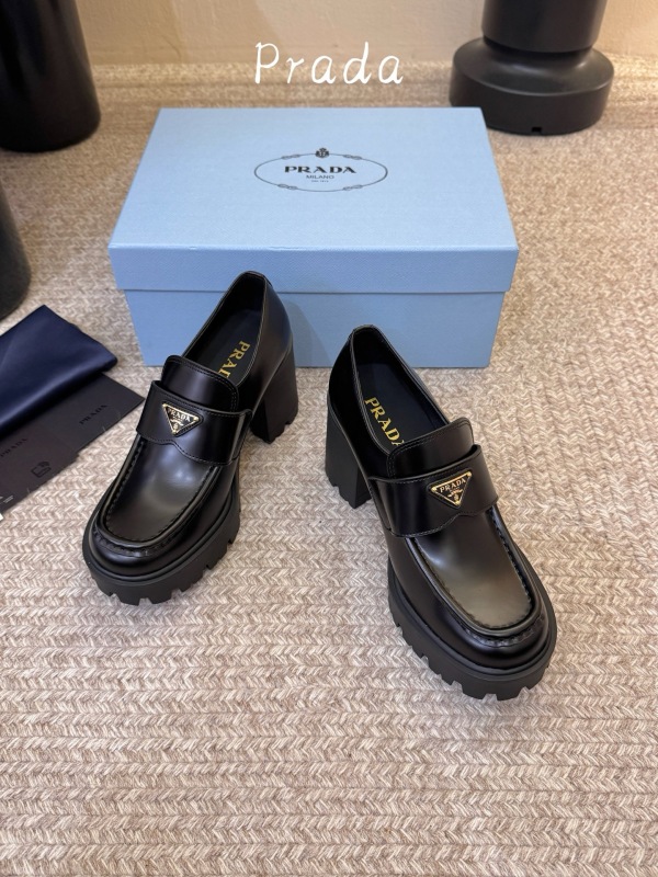 PRADA Thick soled loafers with thick heels (8.5cm)