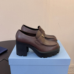 PRADA Thick soled loafers with thick heels (8.5cm)