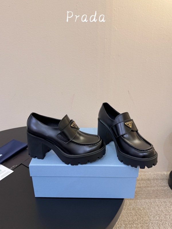 PRADA Thick soled loafers with thick heels (8.5cm)