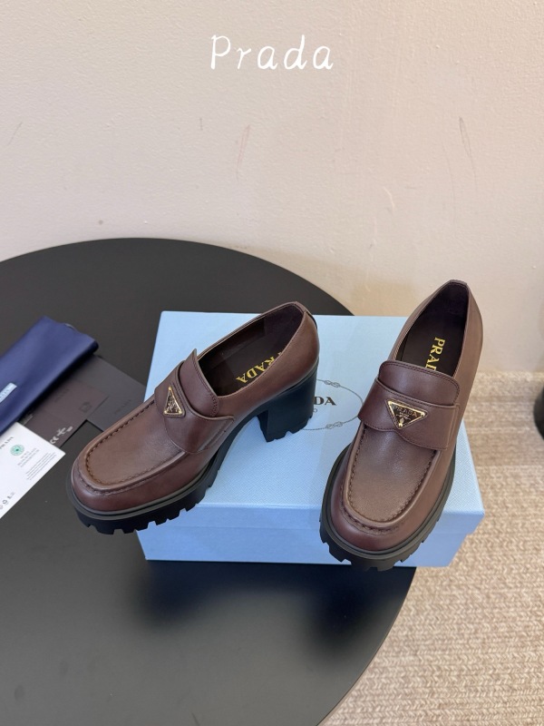 PRADA Thick soled loafers with thick heels (8.5cm)