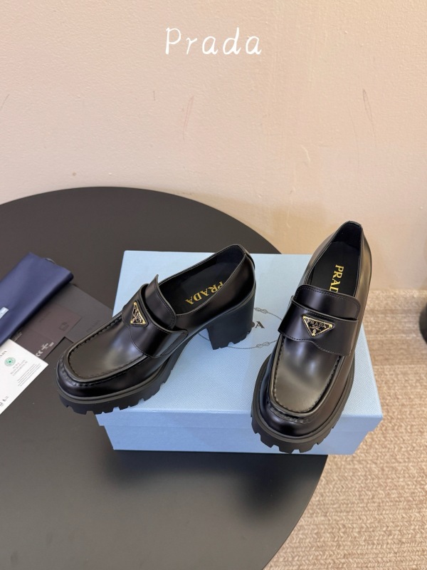 PRADA Thick soled loafers with thick heels (8.5cm)