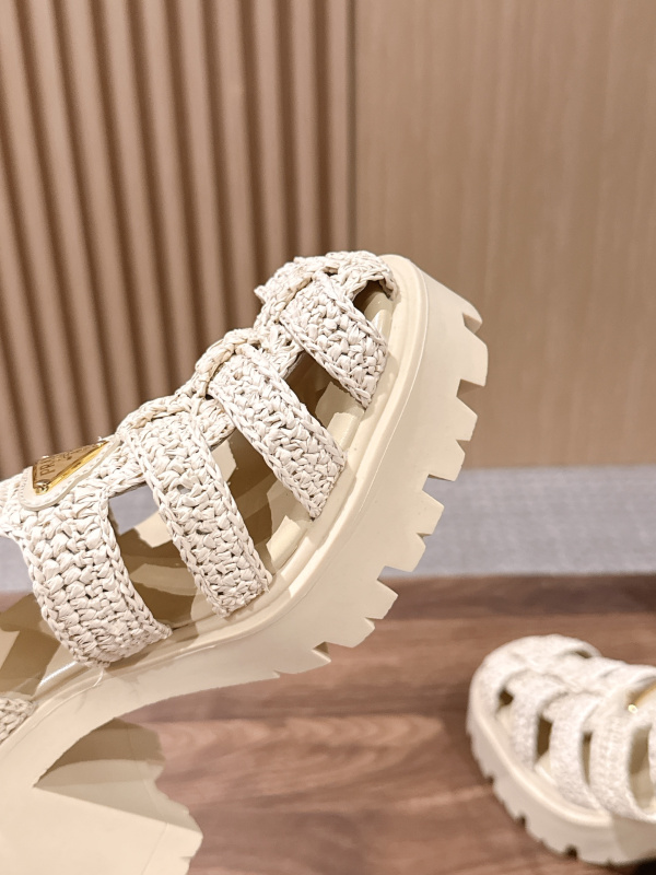 PRADA Weaving Roman Thick soled Sandals (9cm)