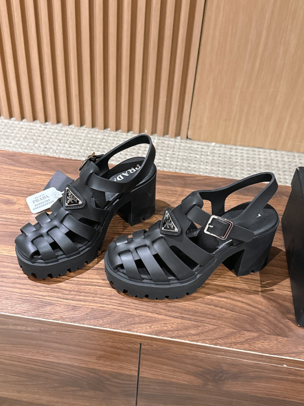 PRADA Weaving Roman Thick soled Sandals (9cm)