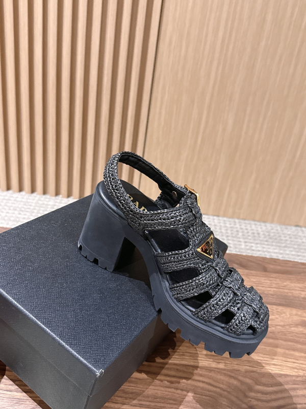 PRADA Weaving Roman Thick soled Sandals (9cm)