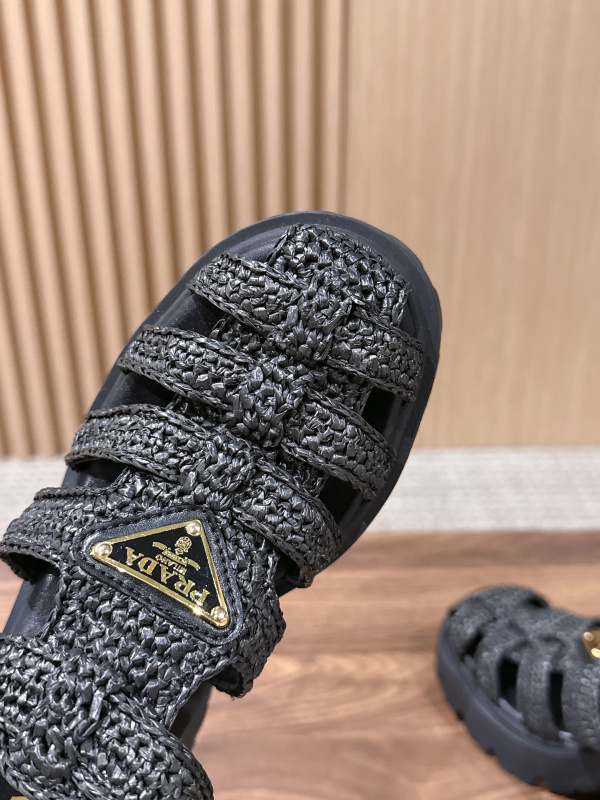 PRADA Weaving Roman Thick soled Sandals (9cm)