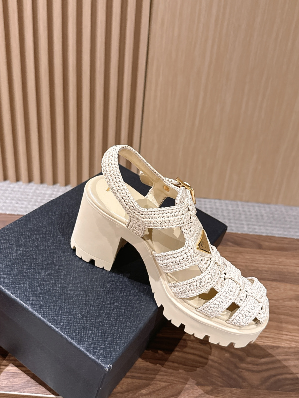 PRADA Weaving Roman Thick soled Sandals (9cm)
