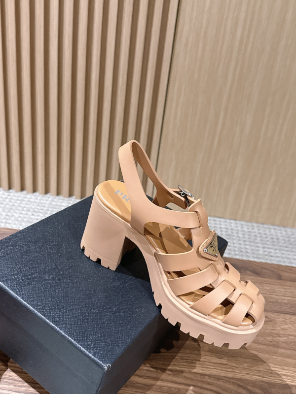 PRADA Weaving Roman Thick soled Sandals (9cm)
