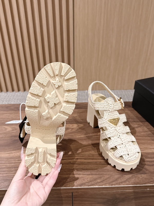 PRADA Weaving Roman Thick soled Sandals (9cm)