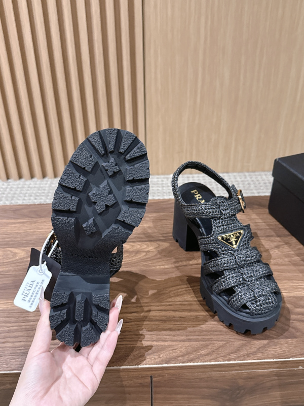 PRADA Weaving Roman Thick soled Sandals (9cm)