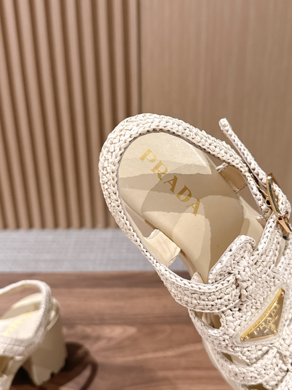 PRADA Weaving Roman Thick soled Sandals (9cm)