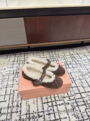 Miu Miu Suede and shearling ballerinas
