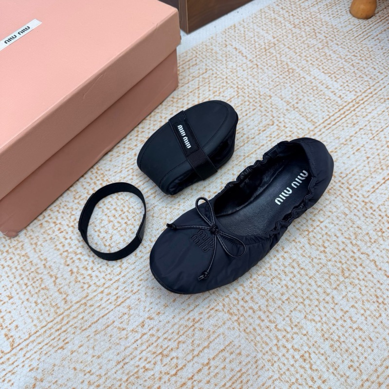 Miu Miu Down-proof fabric ballerinas